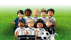 LEGO DFB striker Mario Goetze minifigure with brochure and stand for collection