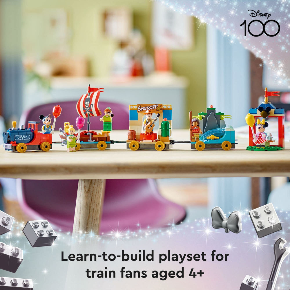 LEGO Disney 100 Celebration Train station image highlighting the platform for storytelling