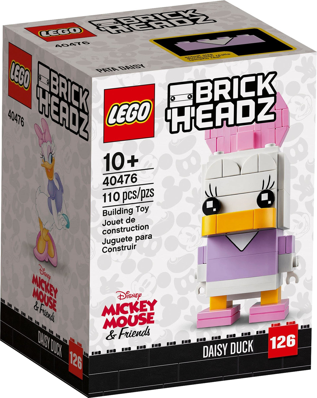 LEGO Daisy Duck BrickHeadz with bow detail for charming desk display