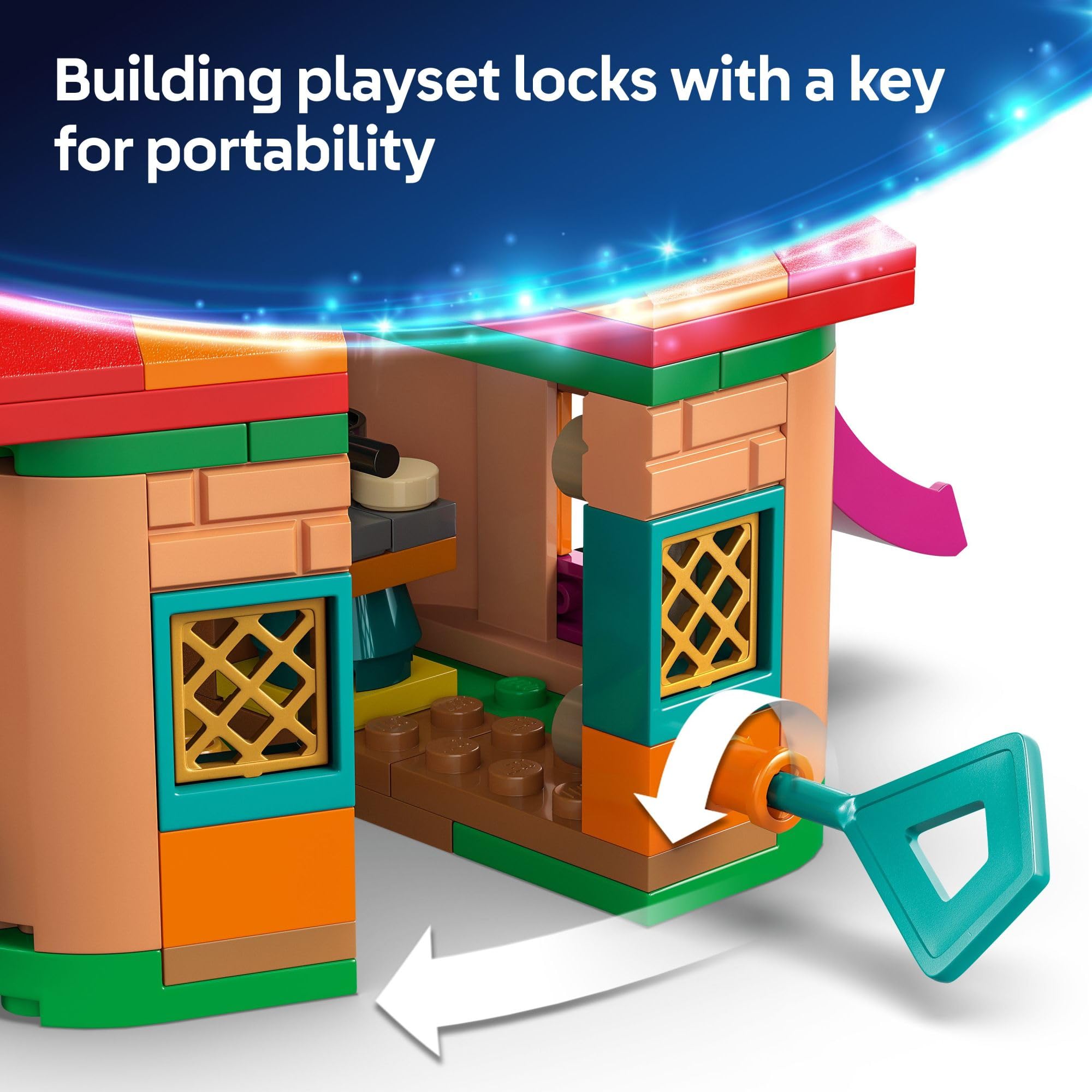 LEGO Disney Encanto mini-house balcony slide, add excitement to on-the-go playtime.
