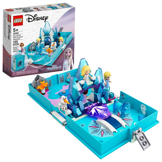 LEGO Disney Frozen 2 Elsa and the Nokk storybook opening reveals a portable ice realm for imaginative play.