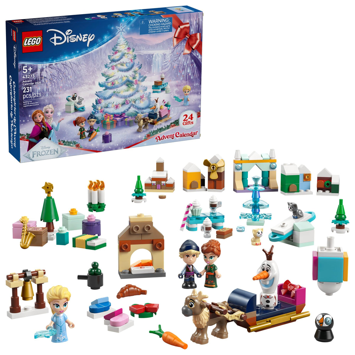 LEGO Disney Frozen Advent Calendar 2025 front view inviting daily holiday play and collectable surprises.
