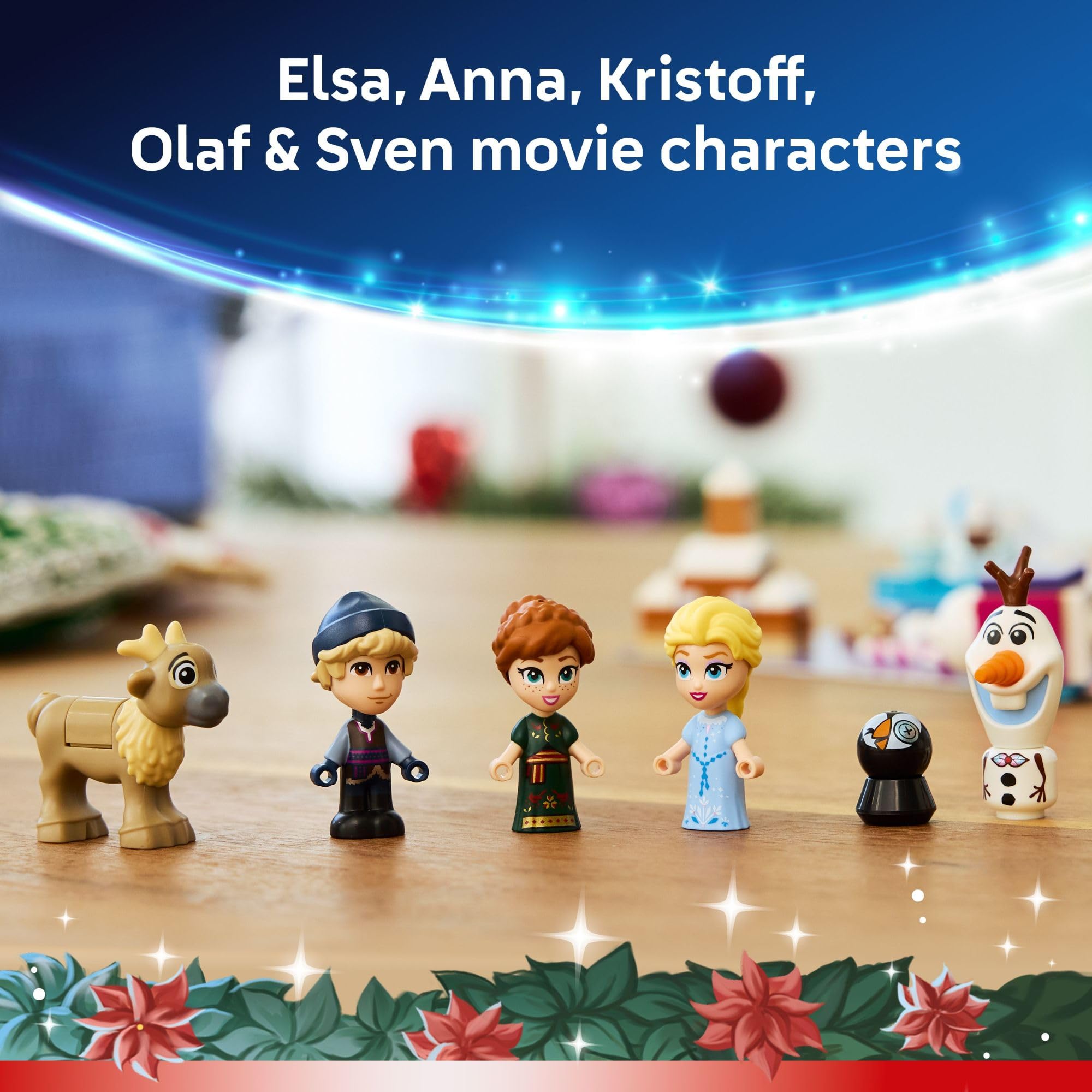 LEGO Disney Frozen Advent Calendar 2025 Arendelle castle and ice tree centerpiece.