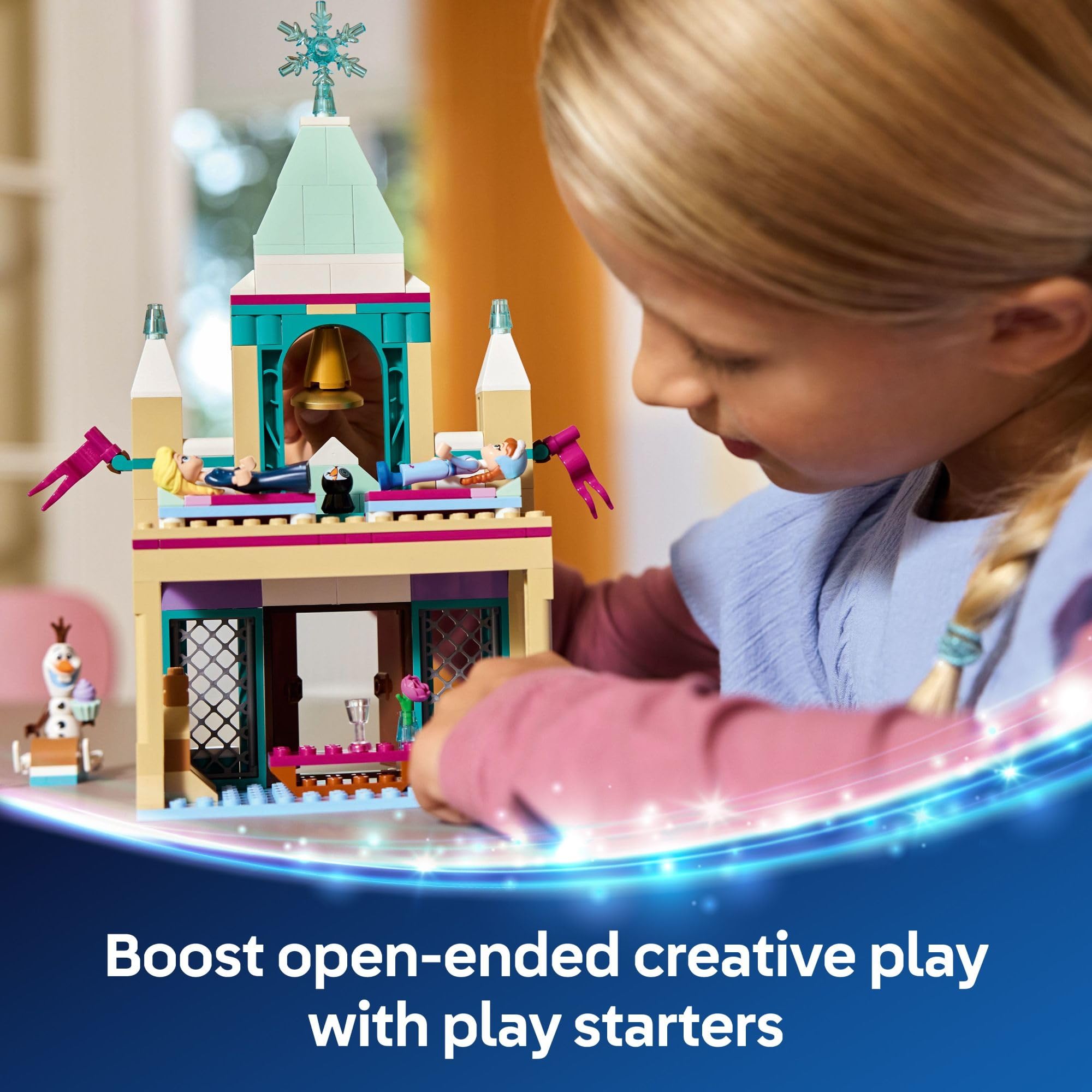 LEGO Disney Frozen Arendelle Castle dining room and bedroom for role-play.
