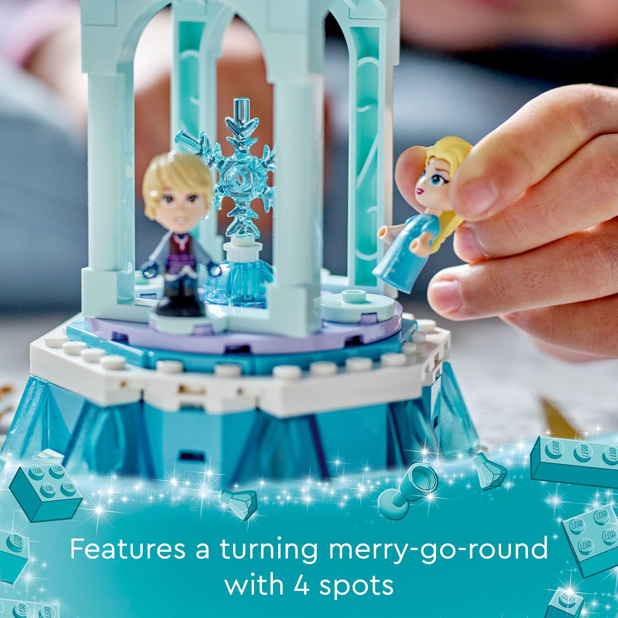 Elsa micro-doll figure enhancing Frozen carousel storytelling