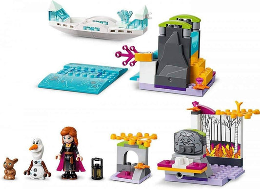 LEGO Disney Frozen II Anna's Canoe Expedition river scene highlights ice and bunny habitat