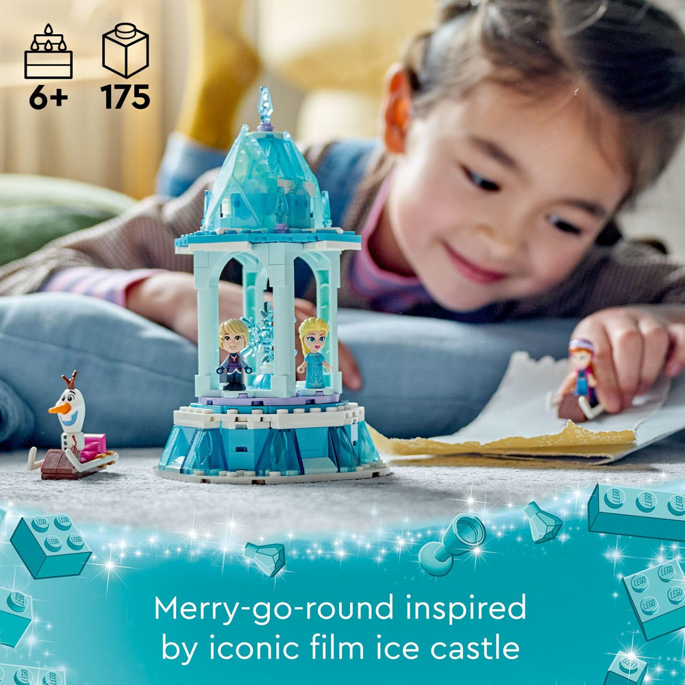 Olaf figure adds friendly winter charm to the carousel scene