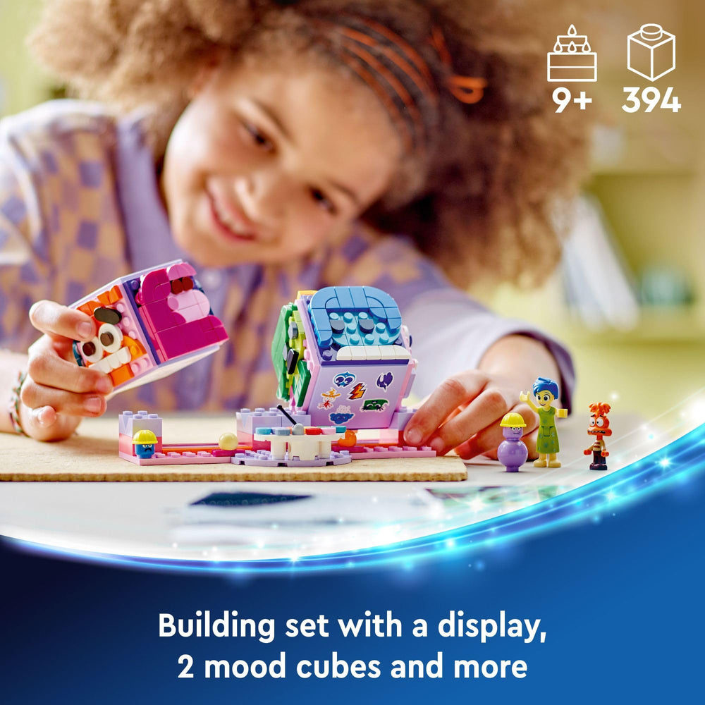 LEGO Disney mood plates used to customize emotions on each cube.