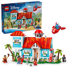 LEGO Disney Lilo and Stitch Beach House front view, inviting imaginative play.