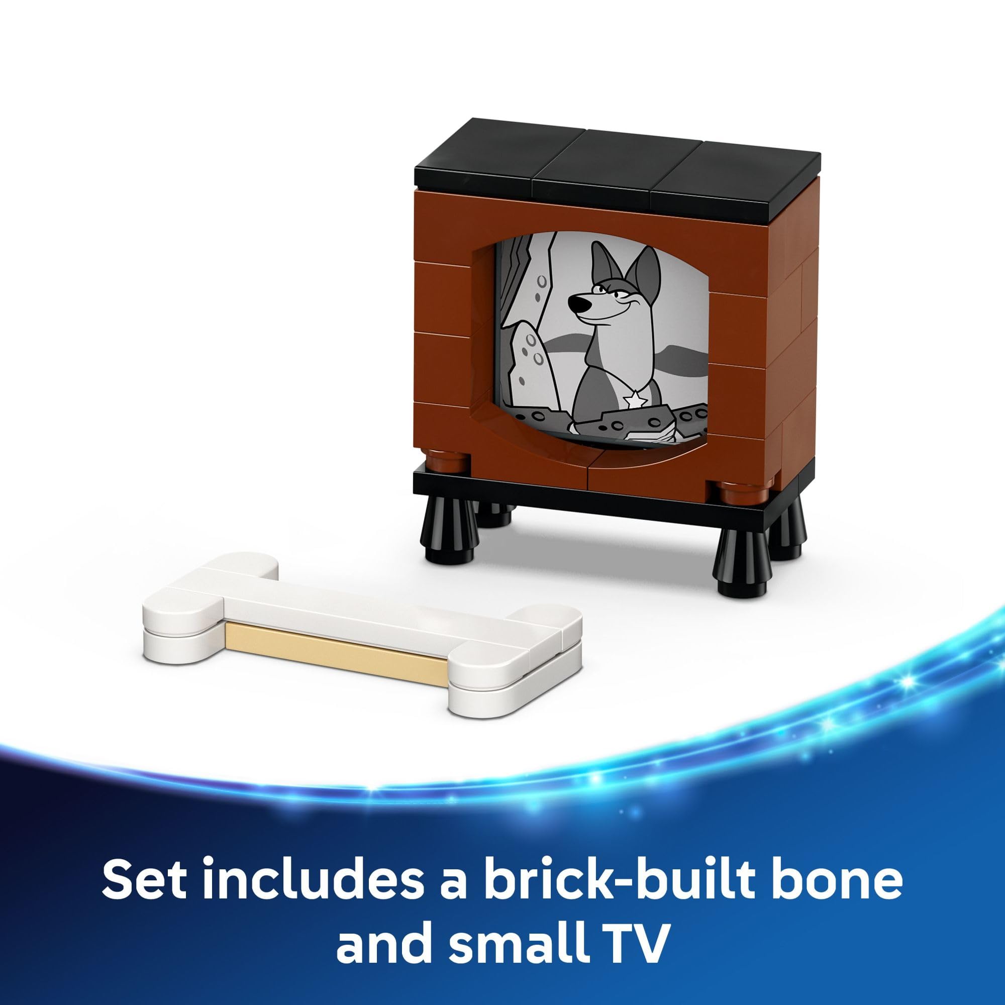 Brick-built bone adds tangible props to puppy adventures and storytelling.