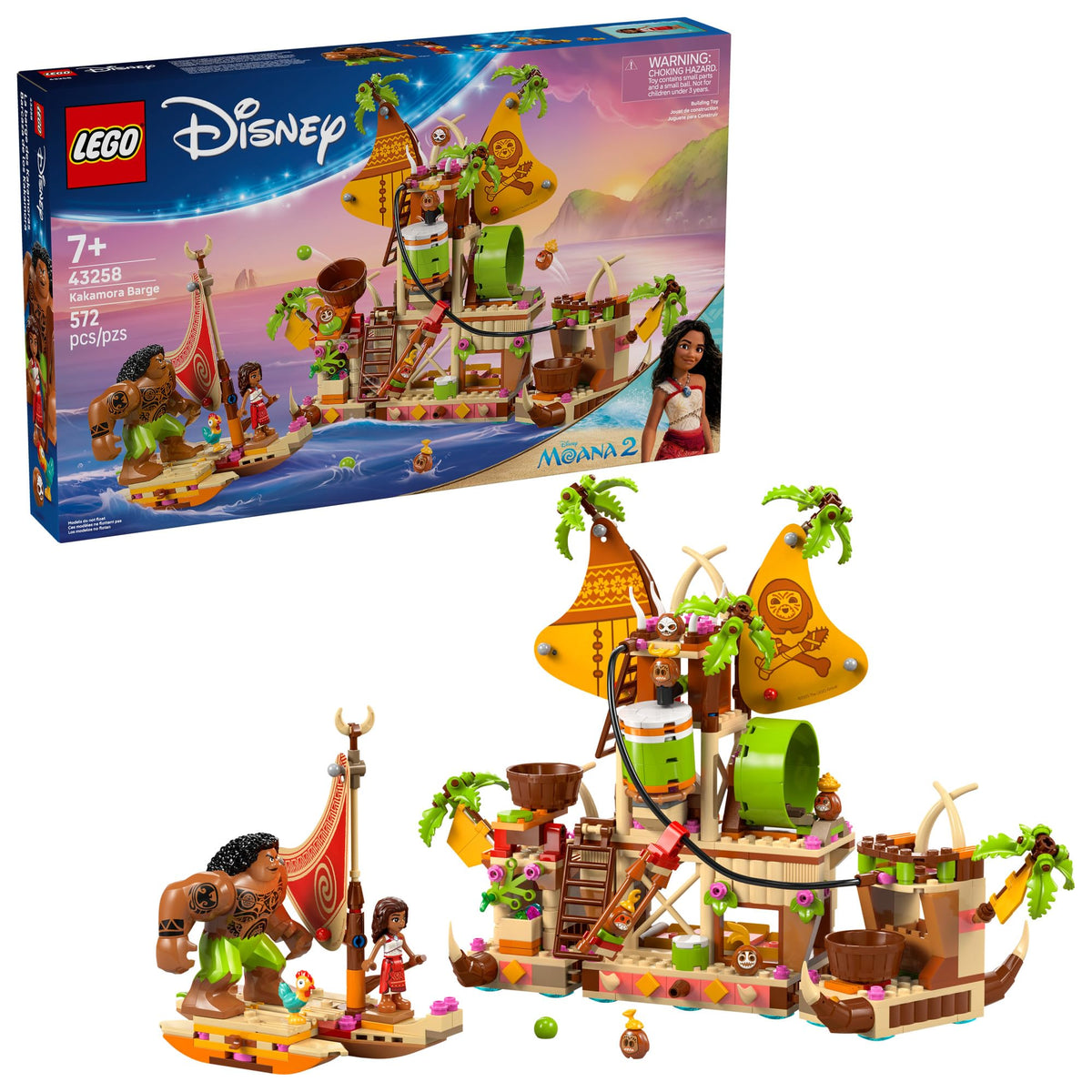 LEGO Disney Moana 2 Kakamora Barge assembly fosters imaginative play