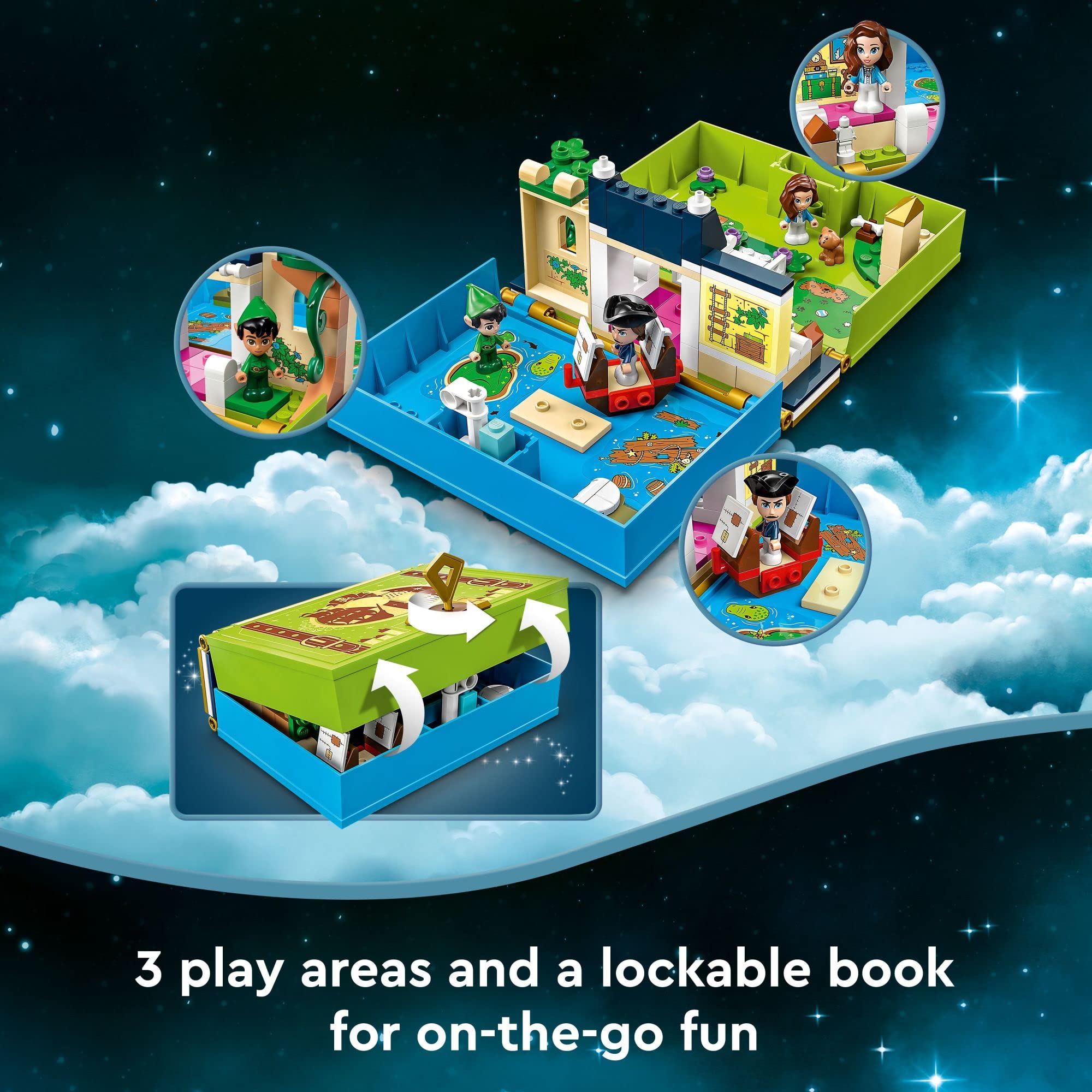 LEGO Disney Peter Pan and Wendy pirate ship and Skull Rock play areas for adventures