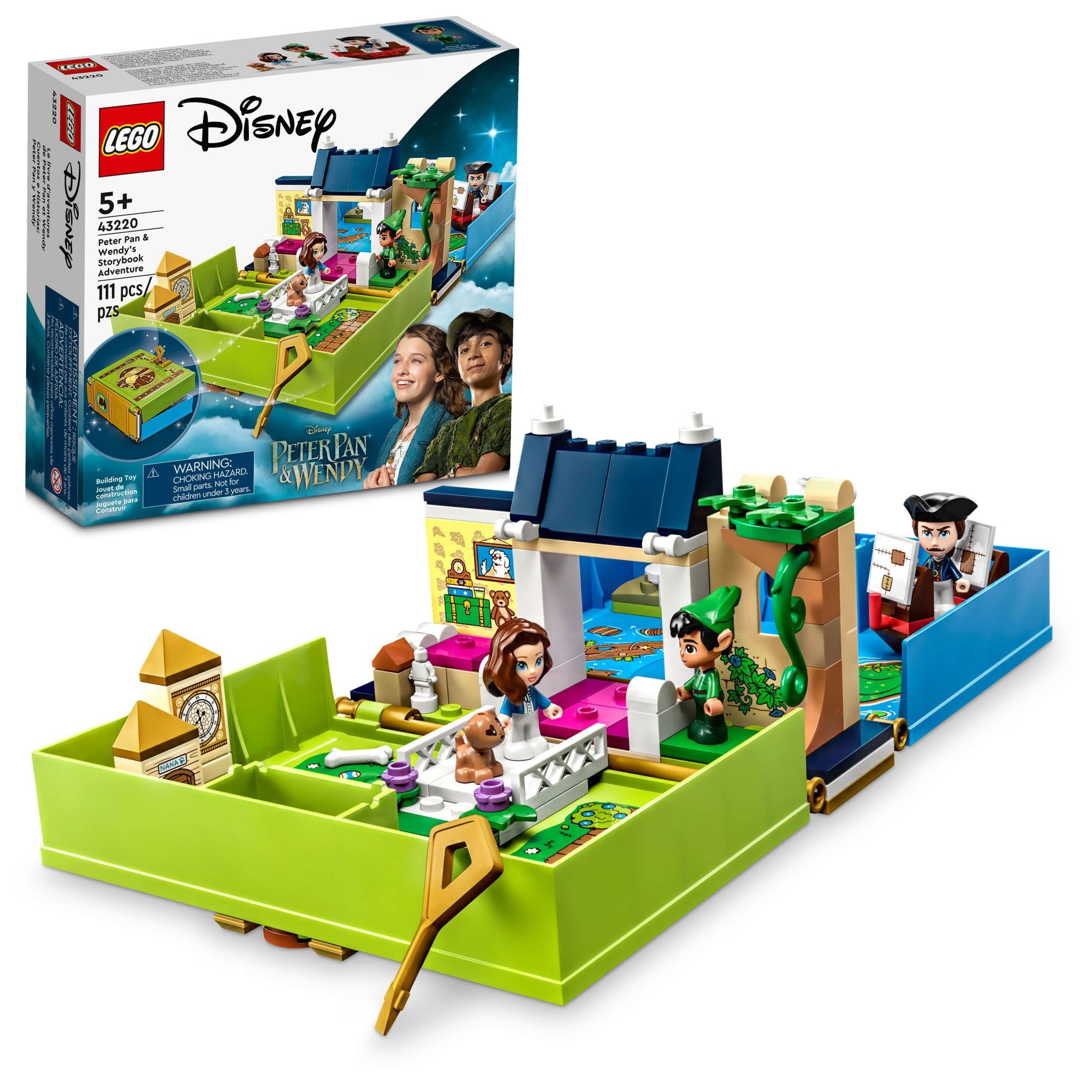 LEGO Disney Peter Pan and Wendy storybook adventure cover with lockable travel design