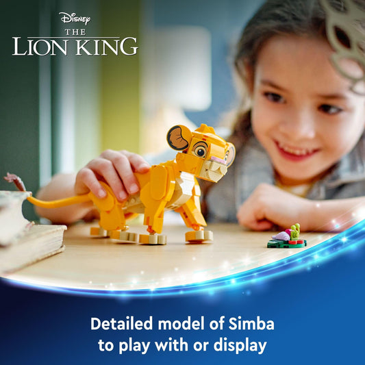 Simba cub with leaf and bugs for storytelling play