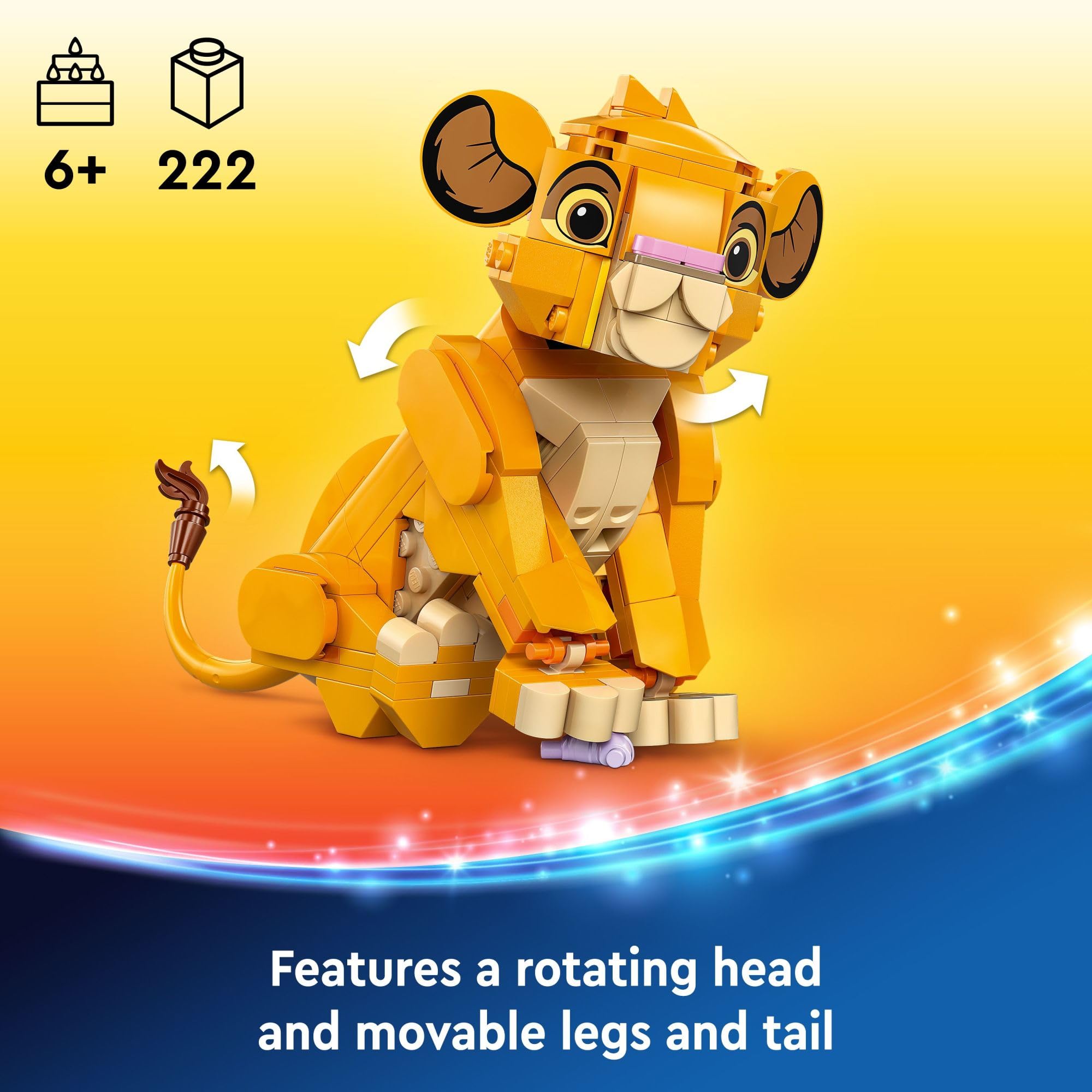 Movable head, legs, and tail enable dynamic poses for scenes
