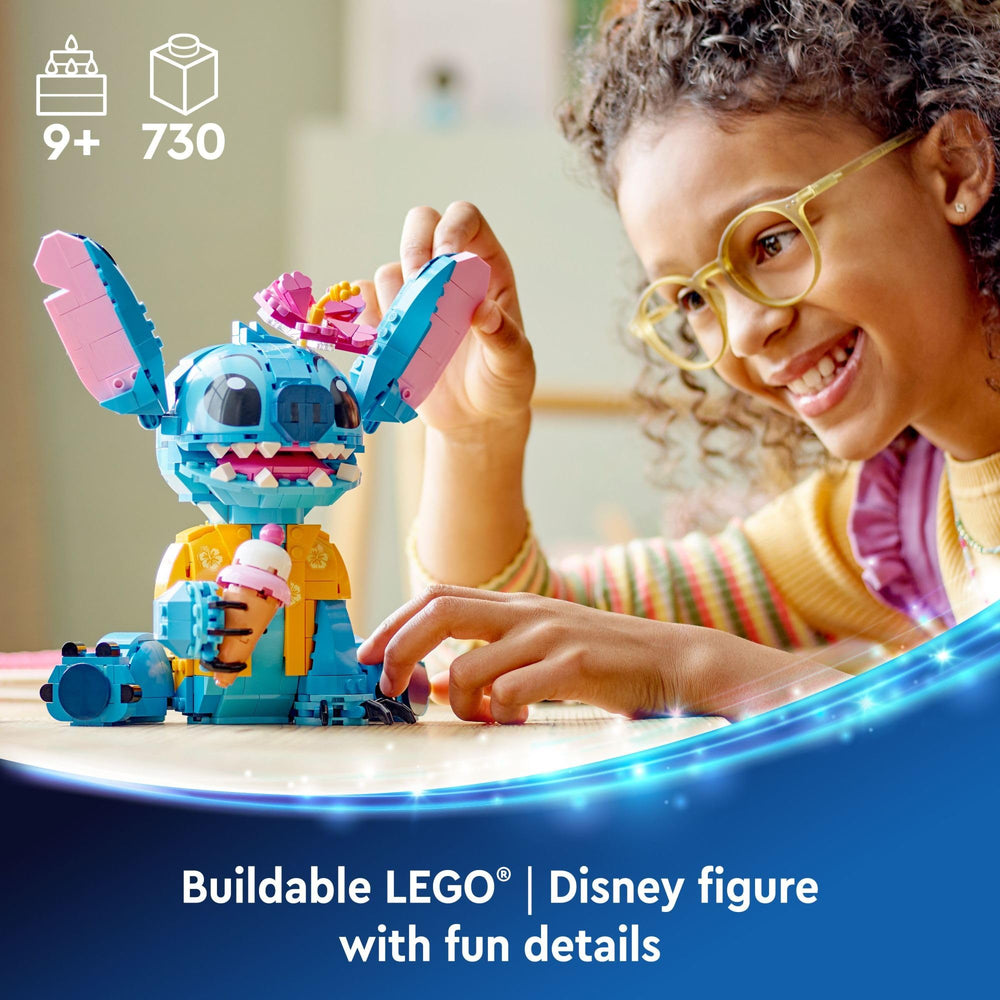LEGO Disney Stitch toy with ice cream cone for imaginative scenes