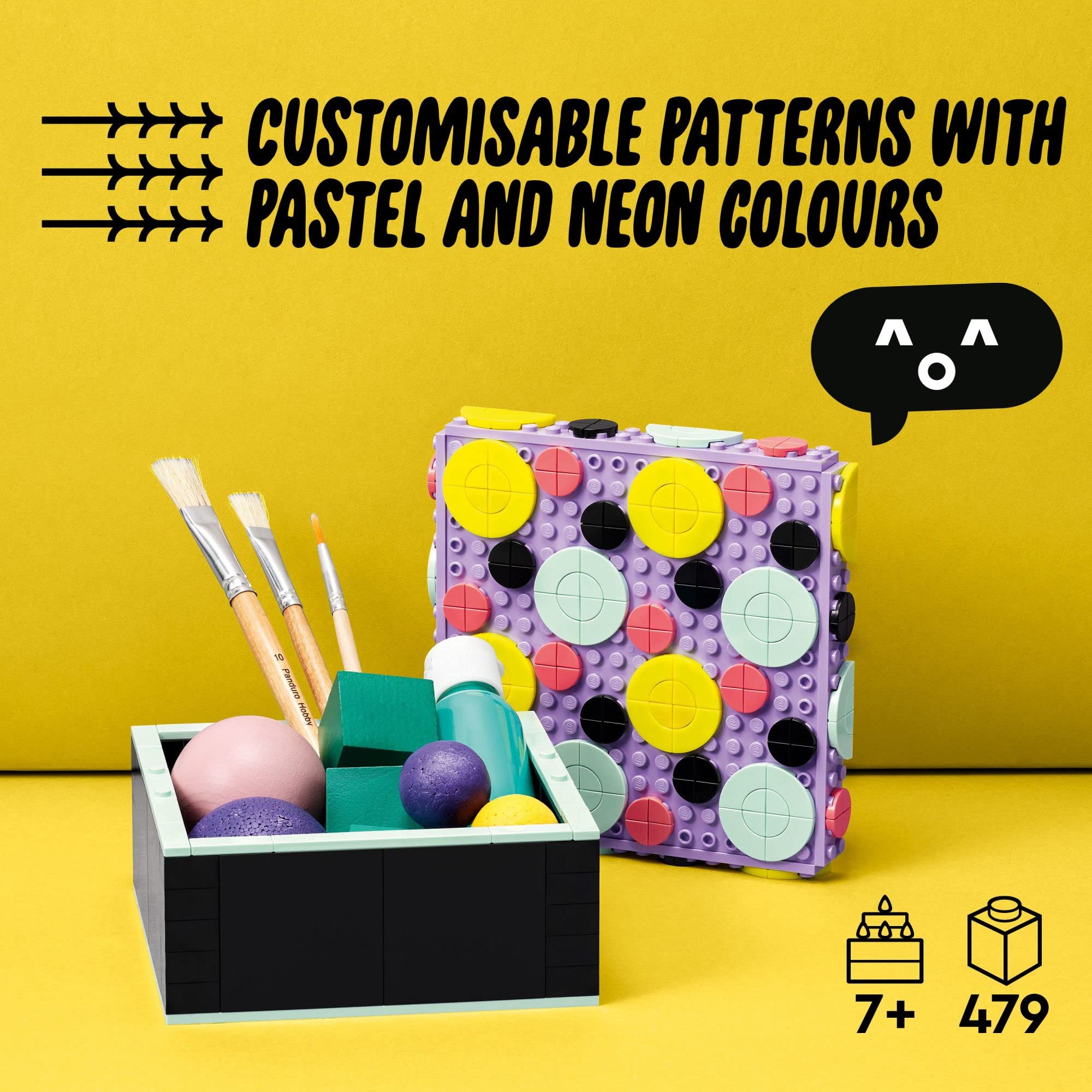 LEGO DOTS Big Box desk tidy supports creative storage and style.