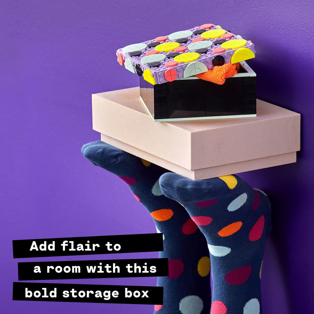 LEGO DOTS Big Box jewelry storage doubles as room décor.