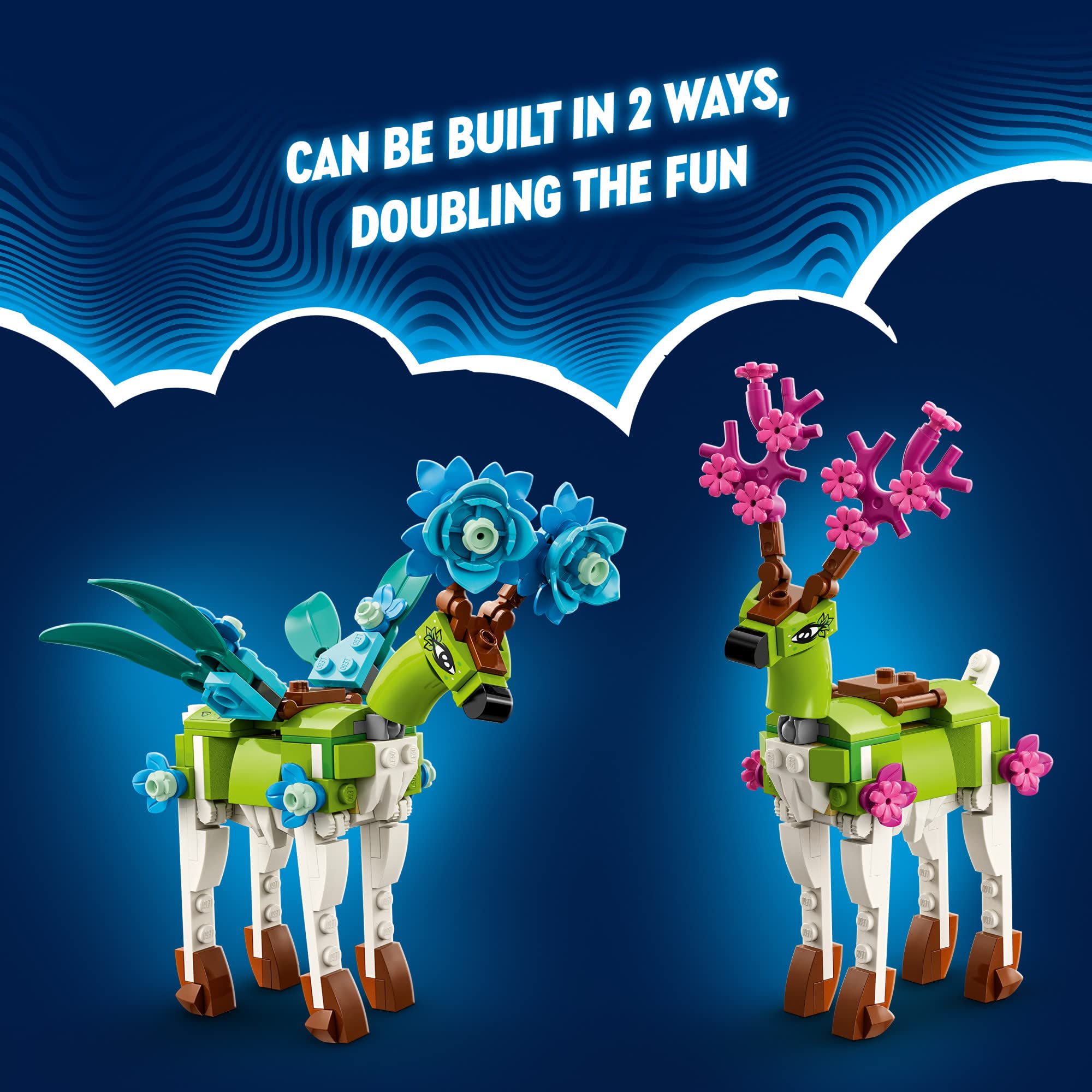 LEGO DREAMZzz Stable barn doors open to reveal interactive play spaces.
