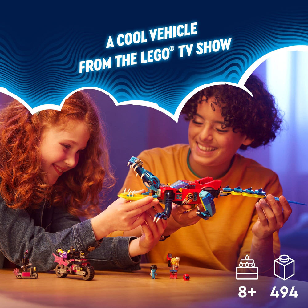 LEGO DREAMZzz off road truck with mini boat shows removable roof for minifigure adventures