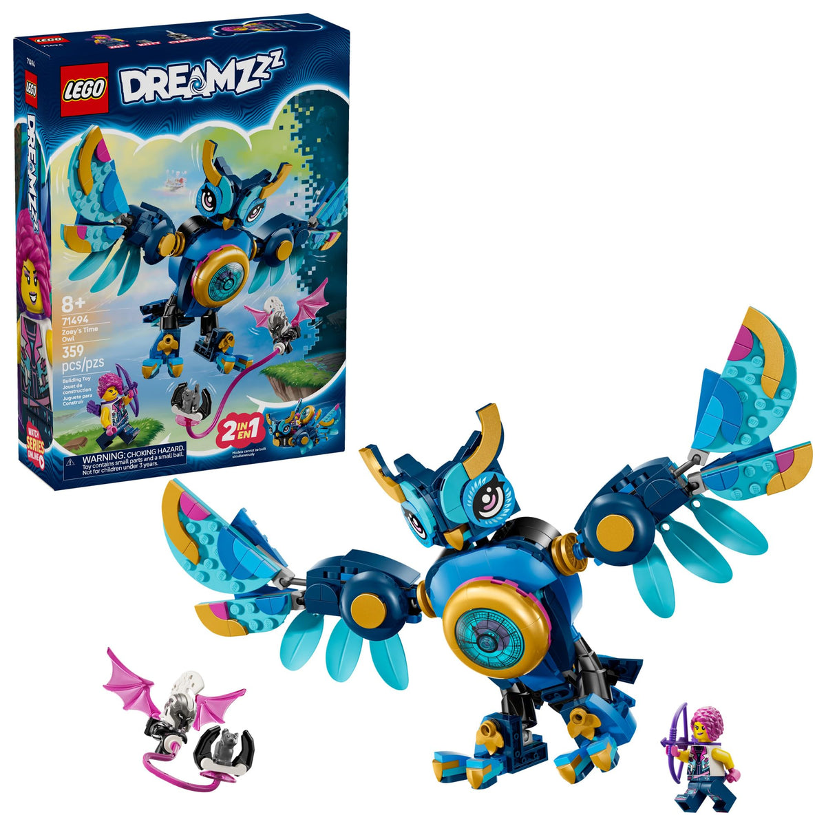 LEGO DREAMZzz Zoey's Time Owl assembly: build excitement for imaginative rescues.