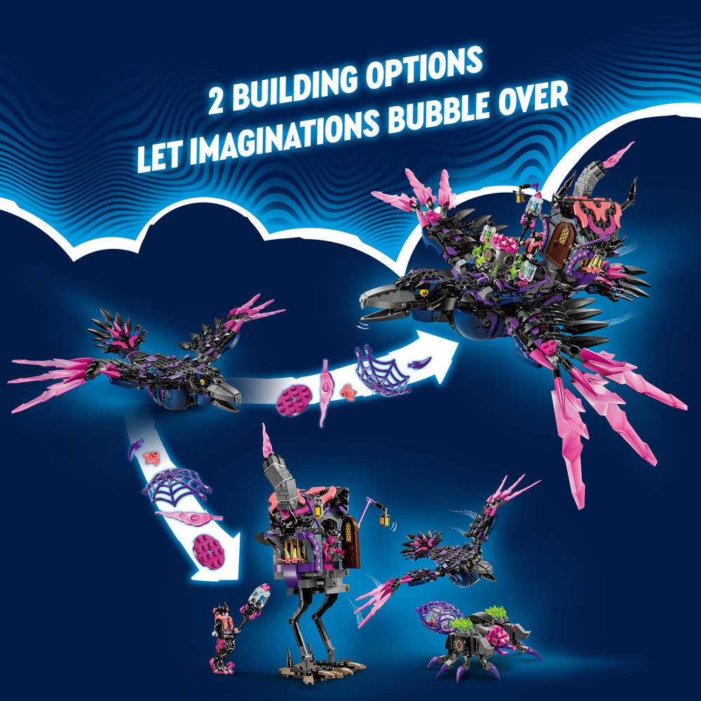 LEGO DREAMZzz Nightmare creatures collection with movable cage, legs, and dramatic poses.