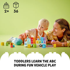LEGO DUPLO alphabet bricks help toddlers recognize letters during hands-on play