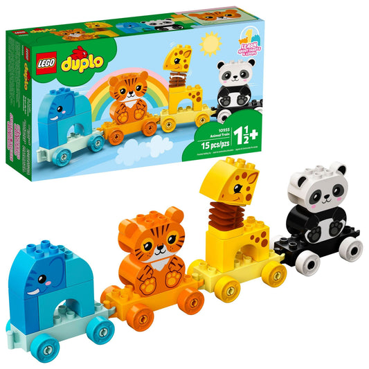 LEGO DUPLO animal train elephant—imaginative play and hand-eye coordination for toddlers.