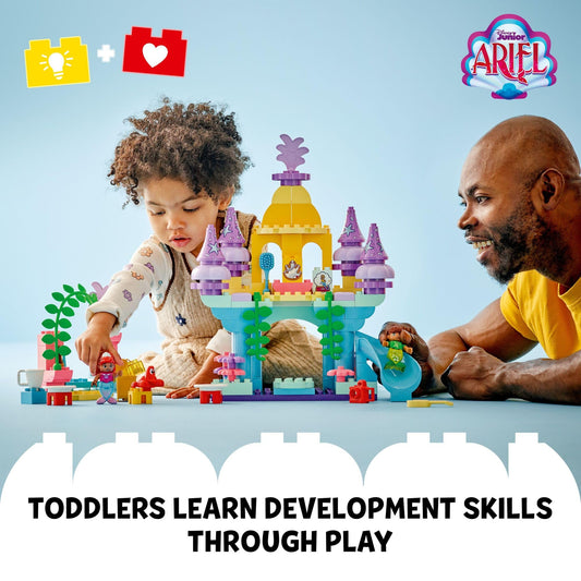 LEGO DUPLO Ariel Bedroom scene encourages imaginative routines and friendship.