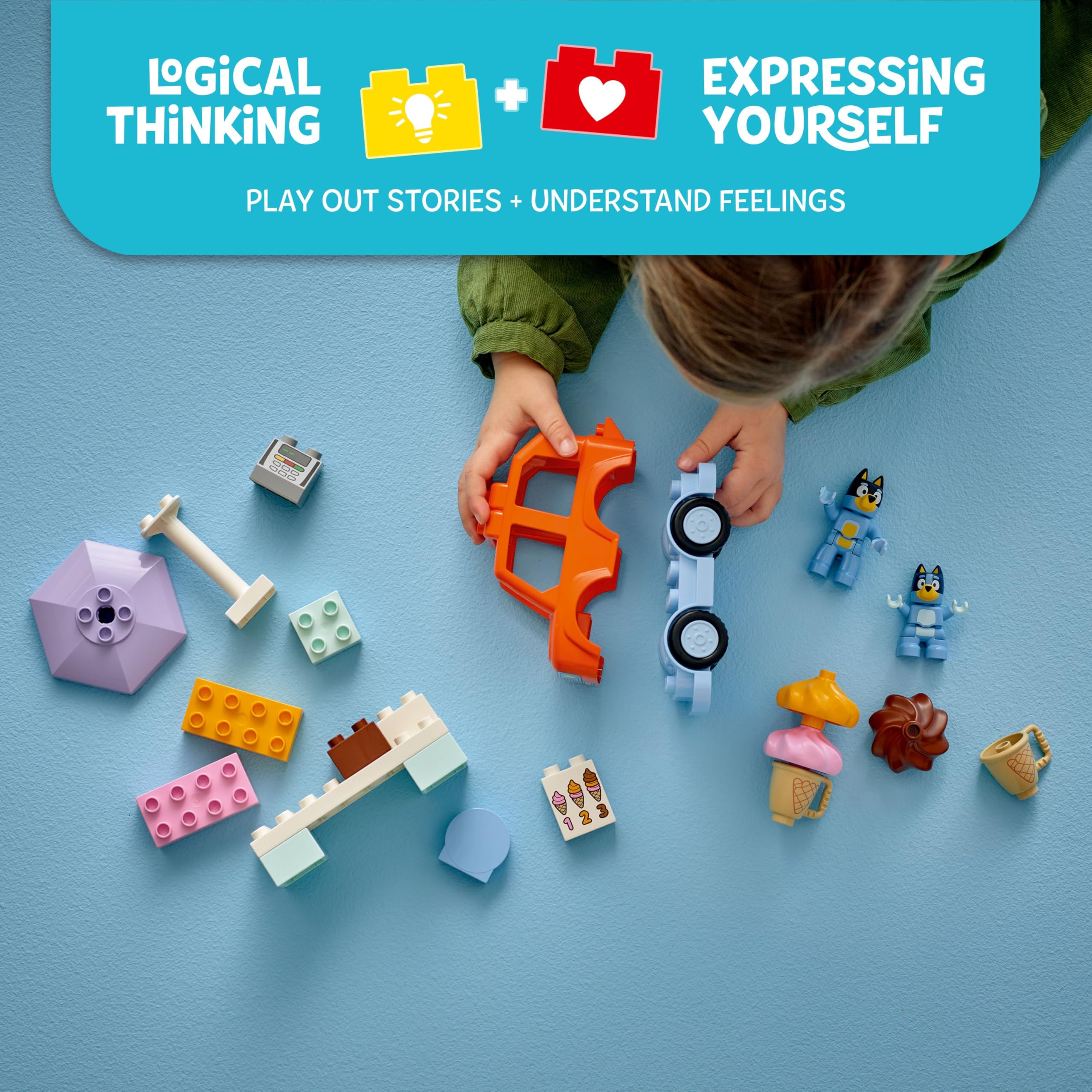 LEGO DUPLO Bluey Bluey figure image encouraging imaginative play with familiar characters.