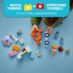 LEGO DUPLO Bluey Bluey figure image encouraging imaginative play with familiar characters.