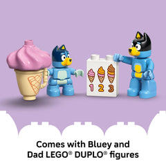 LEGO DUPLO Bluey cones image supporting snack-time role-play and fine motor skills.