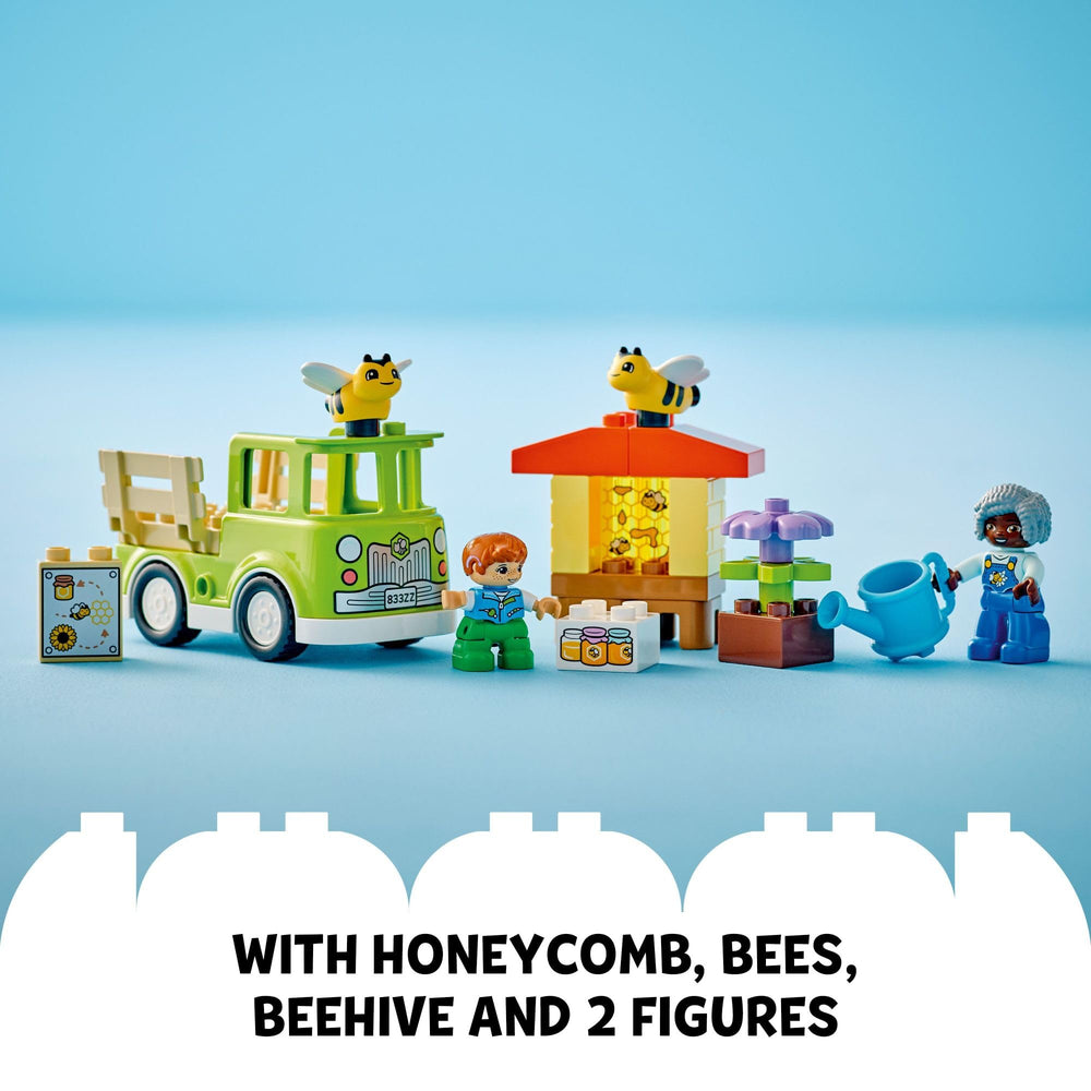 LEGO DUPLO Caring for Bees & Beehives flowers and stems support fine motor play.
