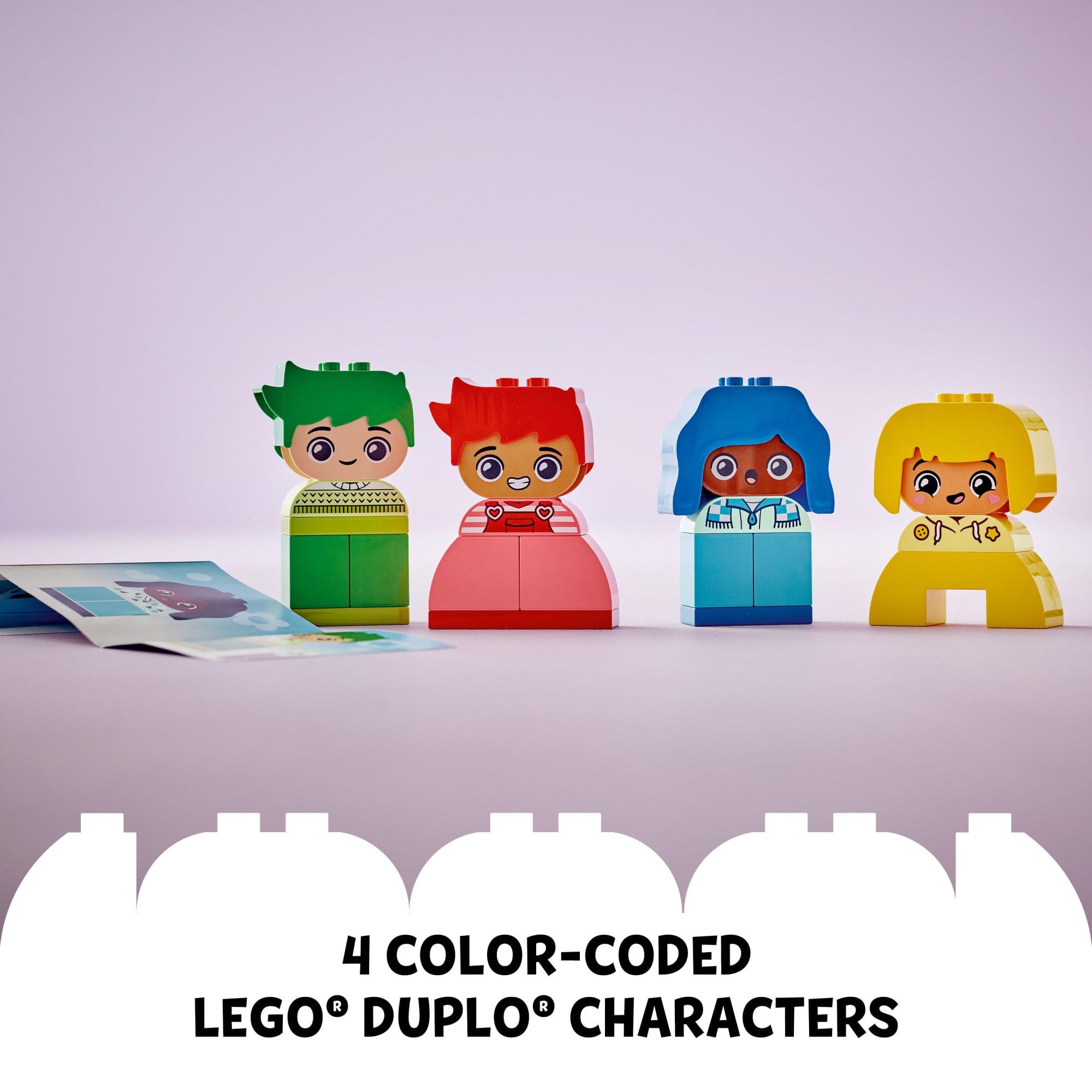 LEGO DUPLO colored wigs and clothes bricks inspire color matching and creativity