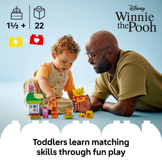 LEGO DUPLO Winnie the Pooh figures Pooh, Tigger, Piglet invite storytelling and social skills.