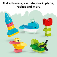 LEGO DUPLO family playing together to show social play benefits and shared creativity