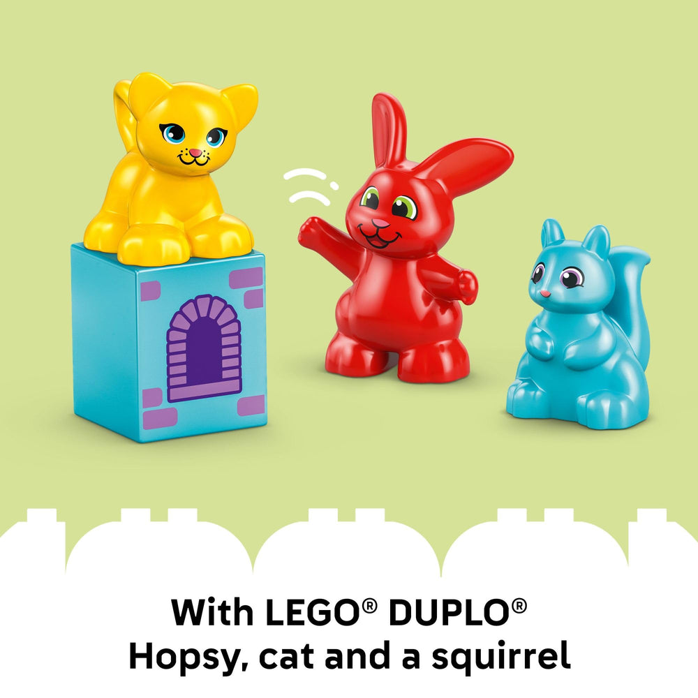 Game board setup for family game night with LEGO DUPLO Hopsy's Castle Game