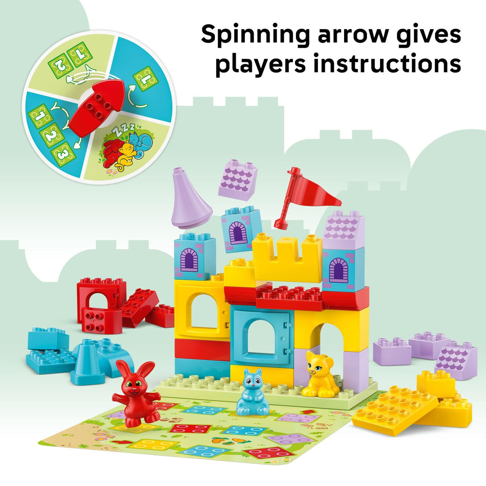 Tower pieces encourage sequencing and balance during play
