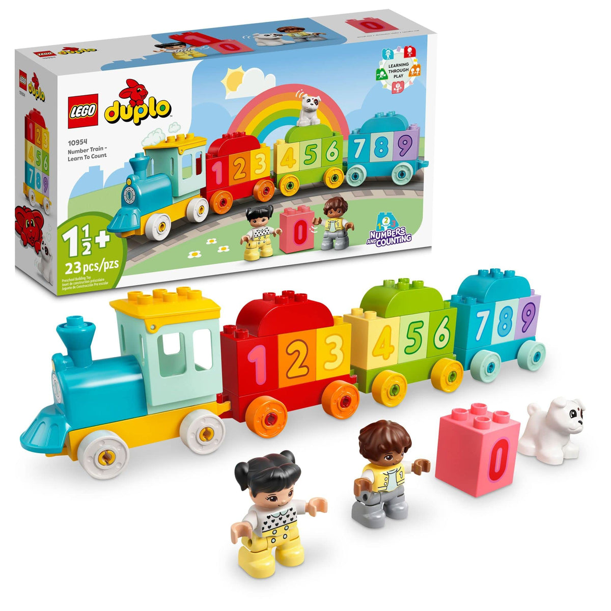 LEGO DUPLO My First Number Train wagon bricks—colorful counting play for toddler fine motor skills.
