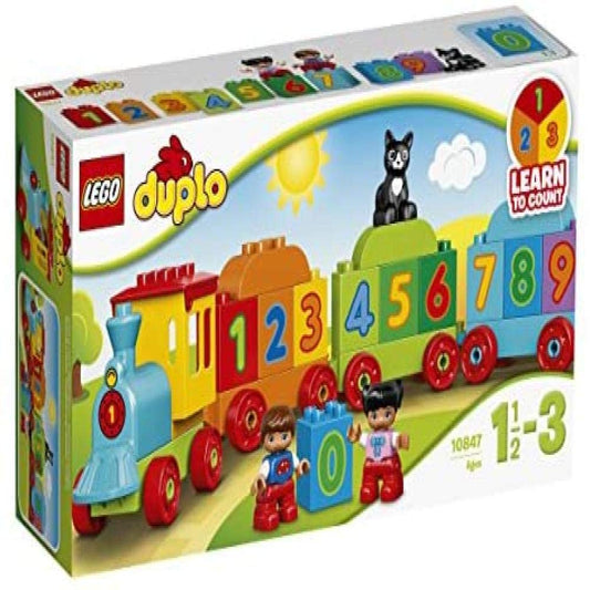 LEGO DUPLO Number Train wagons with numbered bricks invite hands-on counting practice.