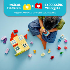 LEGO DUPLO Peppa Pig Birthday House figures with Peppa, Pedro, Suzy encourage role play