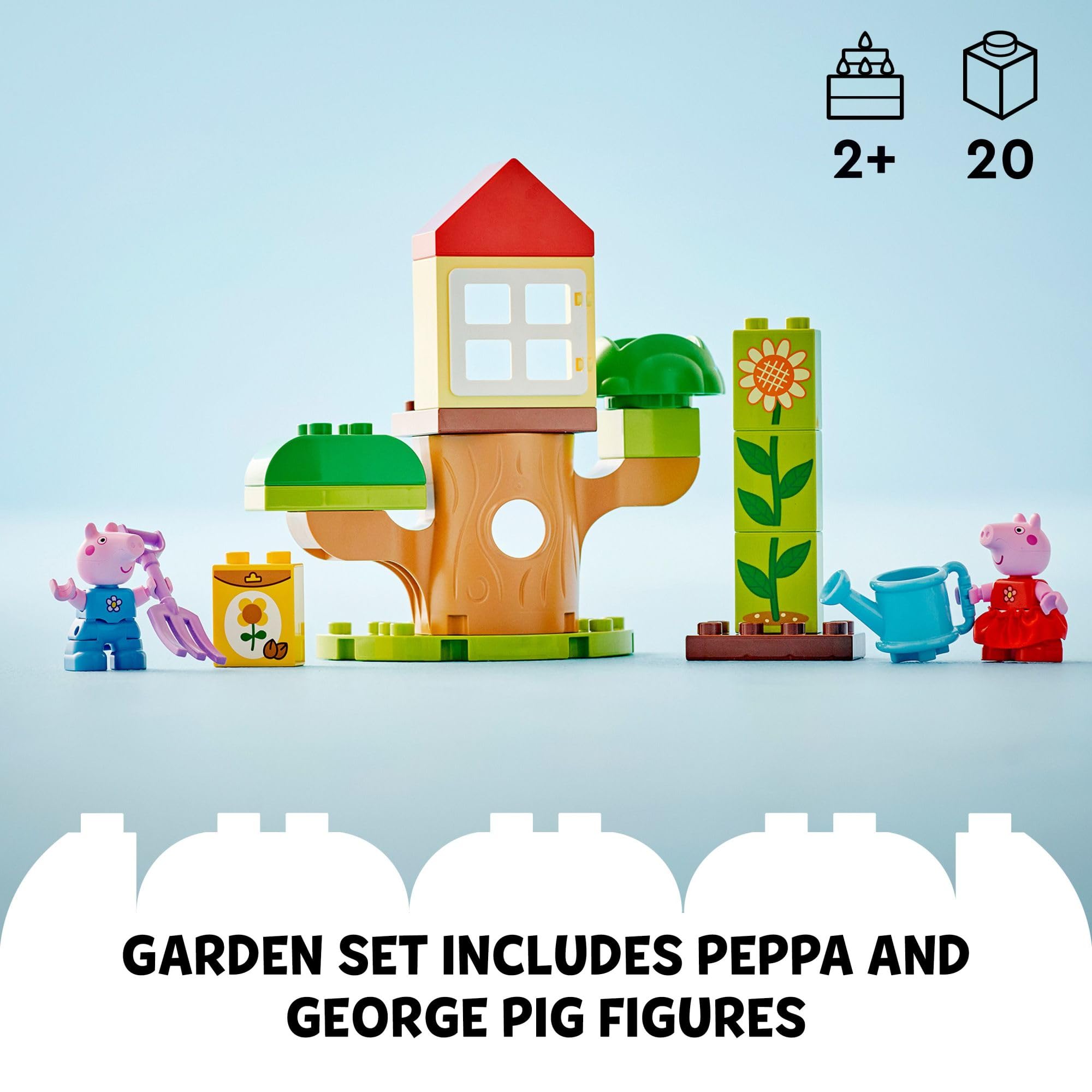 LEGO DUPLO Peppa Pig figures Peppa and George support cooperative play.