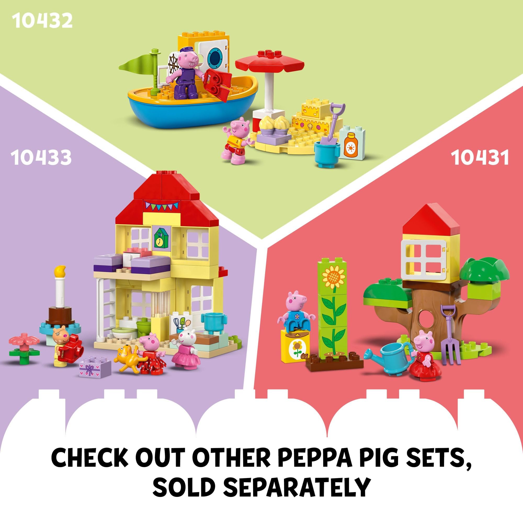 LEGO DUPLO Peppa Pig Supermarket figure set supports story-based play