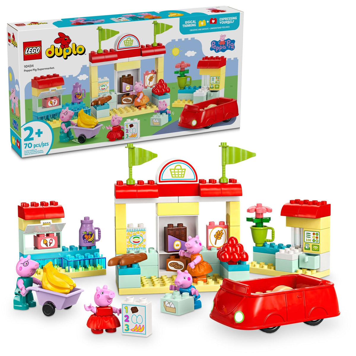 LEGO DUPLO Peppa Pig Supermarket front display for imaginative grocery trips