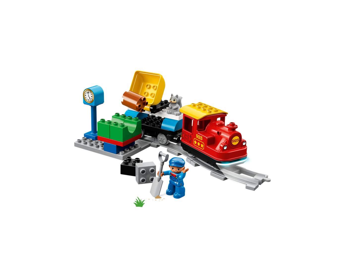 Train driver and DUPLO figures with animal figure and accessories included