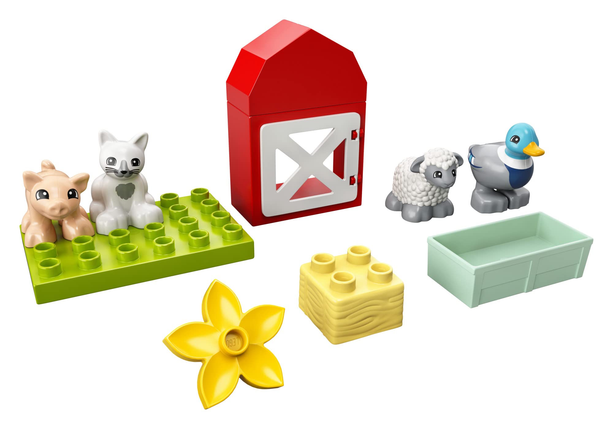 LEGO DUPLO Town cat figure for bedtime and caregiving stories.