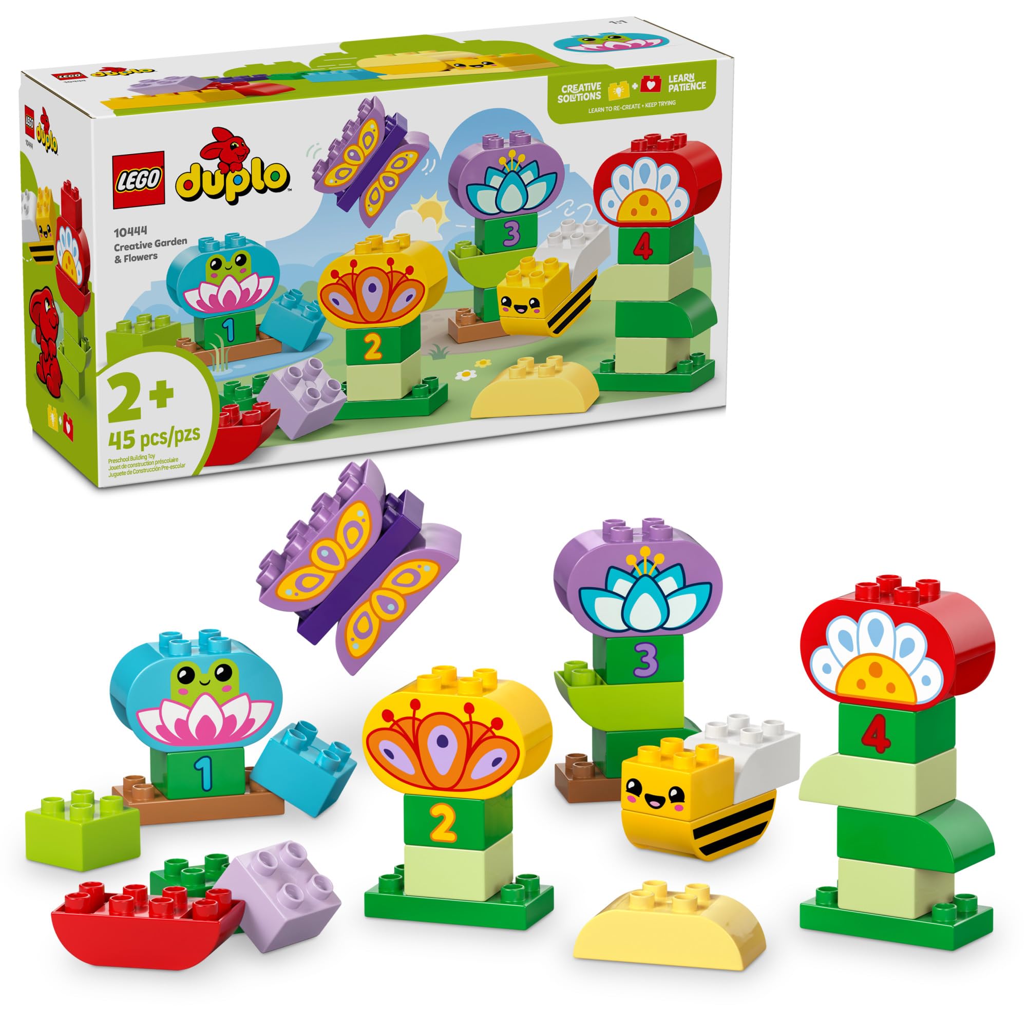 LEGO DUPLO Town garden bricks for colorful flower play and learning.