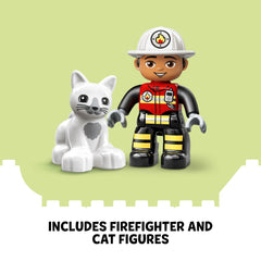 LEGO DUPLO Town Fire Truck 10969 tree scene with cat rescue and treats