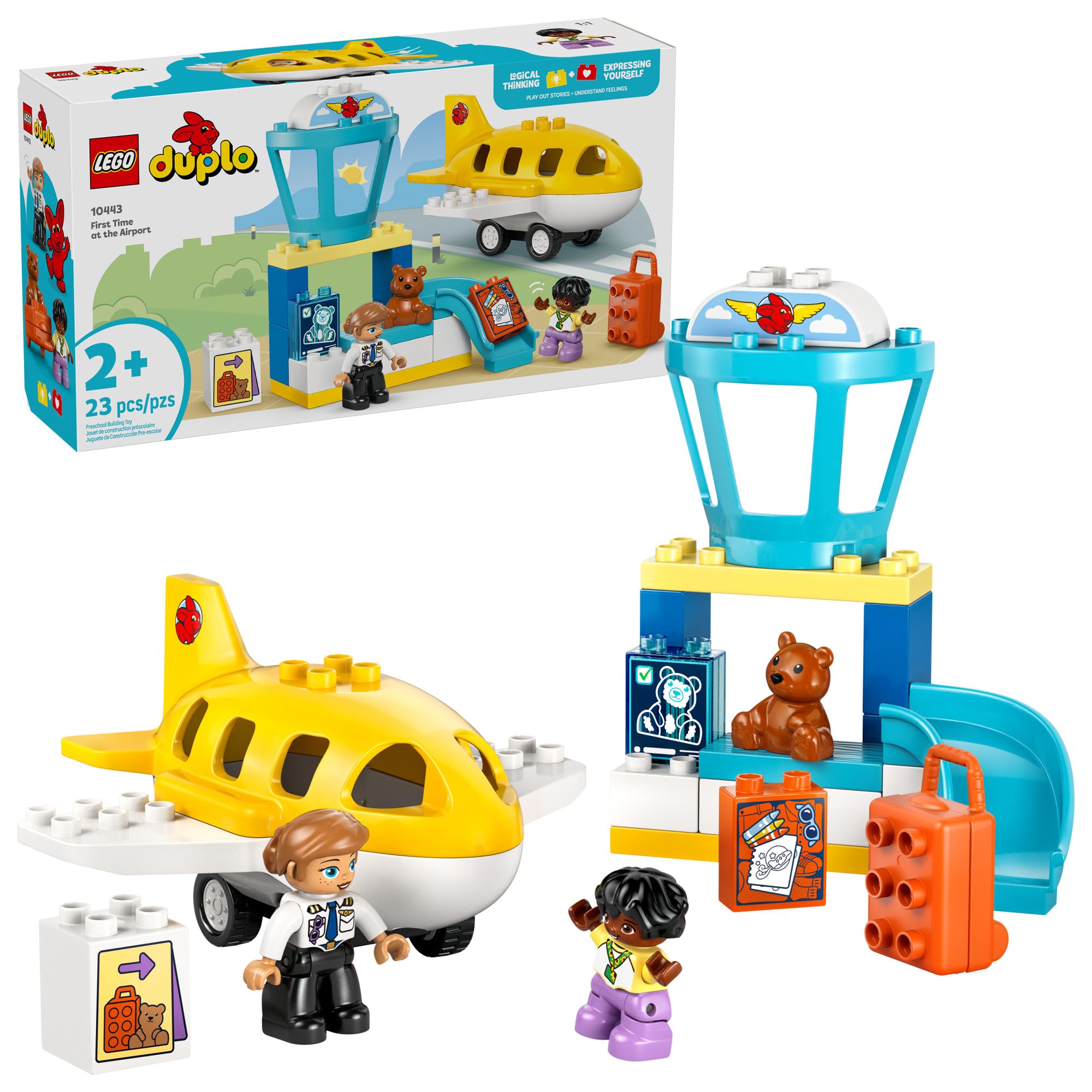 LEGO DUPLO Town airport plane for imaginative play and fine motor practice