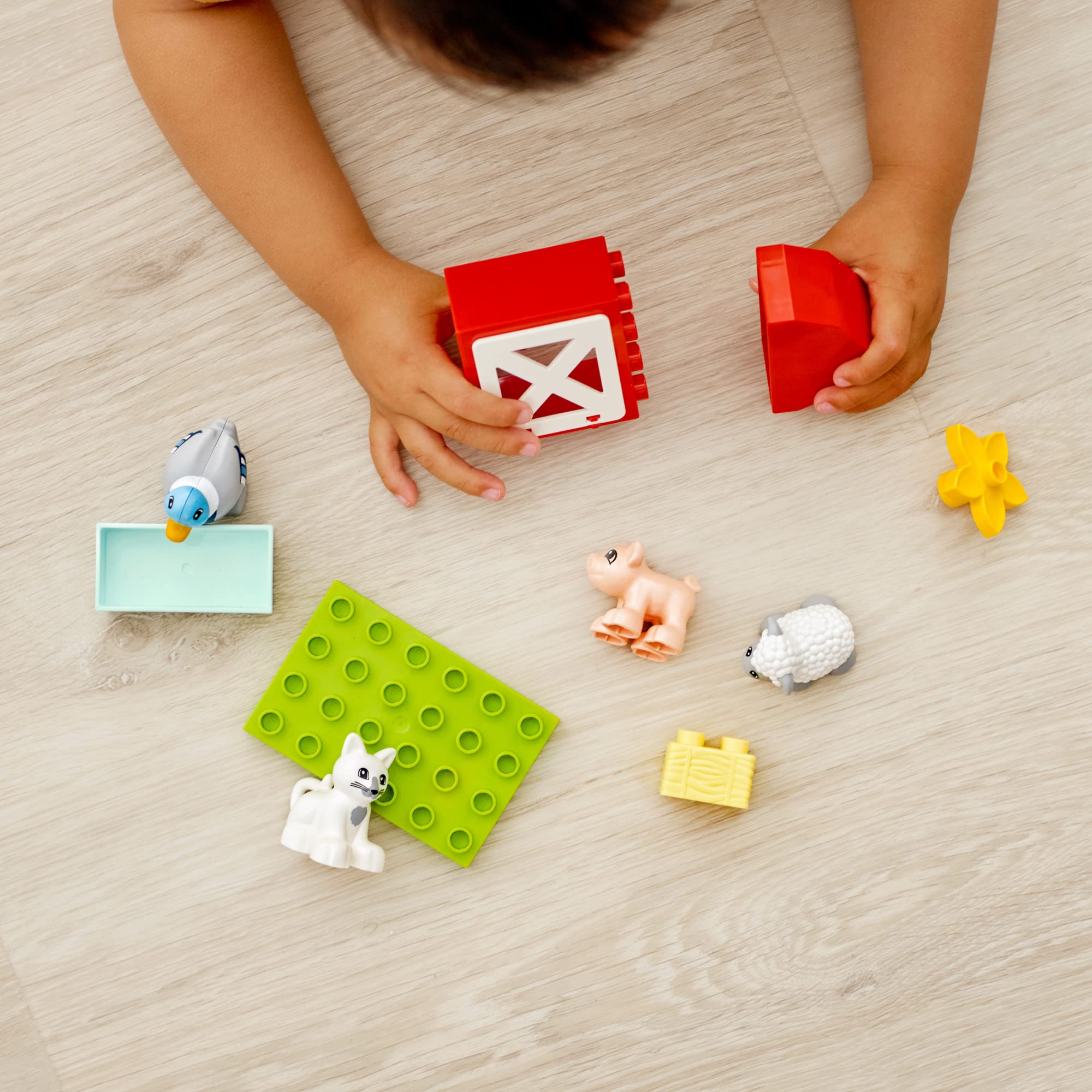 LEGO DUPLO Town sheep figure for gentle farm care play.